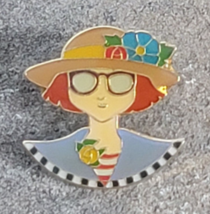 Mary Engelbreit Ann Estelle Girl Enamel Lapel Hat Pin - £7.81 GBP