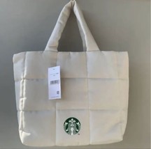 Starbucks Coffee Japan Quilted Tote Bag White Logo 40 x 29 x 13cm Lucky ... - £39.95 GBP