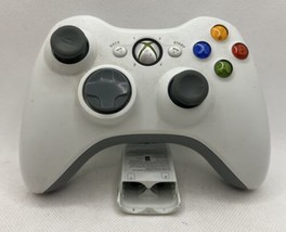  Microsoft Xbox 360 White Wireless Gaming Controller XB01769-009, Works ... - $21.45