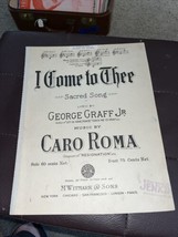I Come To Thee Sheet Music Medium Low Voice Caro Roma George Graff Sacred E Flat - £6.73 GBP