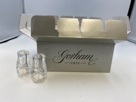 Gorham Crystal LADY ANNE Set 4 Mini Salt &amp; Pepper Shakers (8 pcs total) w BOX - £72.15 GBP