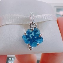 2023 Mother's Day Release 925 Silver Blue Murano Glass Family Tree Dangle Charm - $17.20