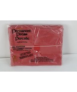 Deadstock Vintage 70s 80s Permanent Press Percale King Flat Sheet Red 18... - $29.65