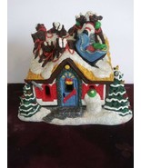 Vintage Christmas Ceramic House With Santa&#39;s Sleigh Marked AU91 - £56.05 GBP