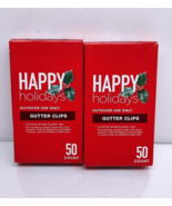 Happy Holidays 50Ct Outdoor Universal Gutter Clips For Hanging Light Set... - $25.64 CAD
