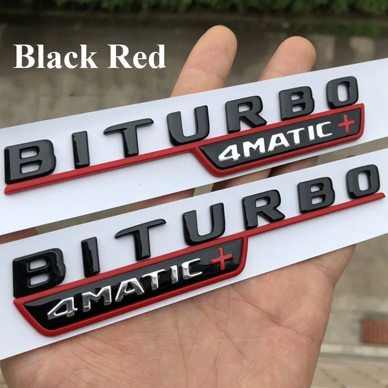 3d Car Fender BITURBO 4MATIC Badge Emblem Sticker For Mercedes C43 AMG W205 W204