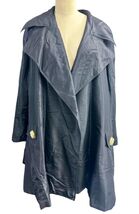 Nicely Decorated GENNY Black 100% Silk Trench Coat Jacket Size 6 Made Italy - $98.99