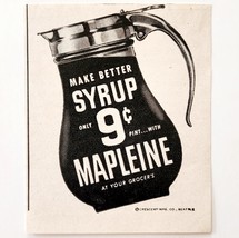 1950 Crescent Mapleine Maple Syrup Advertisement Breakfast Condiments F7D - $373.69 MXN