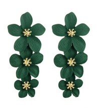 green flower big dangle fashion earrings Mexico 5 de Mayo new - £10.35 GBP