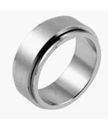 Spinner Ring Stainless Steel    silver color  8mm wide Size 6 1/2 - $302.61 MXN