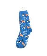 American Eagle &#39;Merry Kissmas&#39; Dog Print Holiday Christmas Crew Socks On... - $11.88