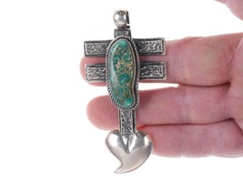 Navajo sterling Tufa Cast High Grade Royston turquoise pendant - $648.45