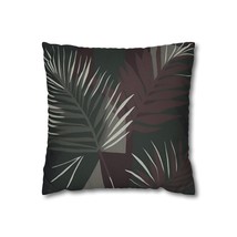 Decorative Throw Pillow Covers With Zipper - Set Of 2, Palm Tree Leaves Maroon G - £29.98 GBP