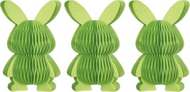 3 pcs Easter Decorations Mini 5&quot; Paper Bunny Honeycomb Figurines Tableto... - £7.61 GBP