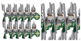 10PCS Military Building Blocks Solider Figures Weapons Shield Knight XP355 - £25.52 GBP