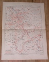 1888 Antique MALTE-BRUN Map Rhenish Prussia Railways Rhine Ruhr Germany - £17.95 GBP