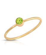 14K SOLID GOLD RING WITH NATURAL ROUND SHAPE BEZEL SET PERIDOT - $4,273.89 MXN