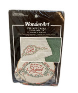 WonderArt Pillowcases Pair Prehemmed Stamped Design Lord is My Shepherd NEW - £7.79 GBP