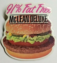 1991 McDonald&#39;s &quot;91% Fat Free McLean Deluxe&quot; 3&quot; x 3&quot; Pinback Button T2-4 - £9.42 GBP