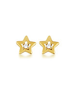 14K Yellow Gold Diamond Star Baby Stud Earrings - $2,284.18 MXN