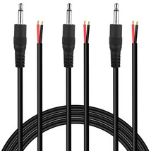 (3 Pack 6 Ft) Replacement 3.5Mm Male Plug To Bare Wire Open End Ts 2 Pol... - £18.73 GBP