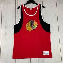 Chicago Blackhawks NHL Mitchell &amp; Ness Large Red Tank Top New Men - $41.86 CAD