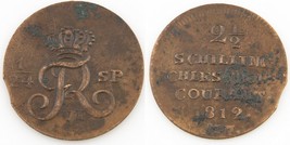 1812 Allemand État Schleswig-Holstein 2-1/2 Schilling 1/24 Daler Bulbesb XF - $152.80