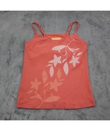 Lucy Shirt Girls S Orange Sleeveless Adjustable Spaghetti Strap Floral T... - £17.94 GBP