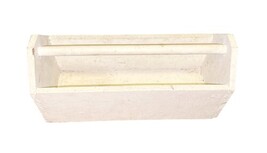 Vintage White Wood Tote Tool Box Garden Caddy Carry Handle Farmhouse image 6