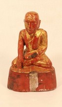 Antigüedad Birmania Shan Sentado Buda En Madera Y Rojo Laqueado Venta - £76.67 GBP