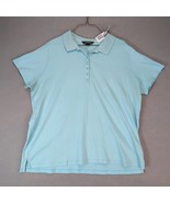 Lands End Light Blue Polo Shirt Top Women&#39;s Plus Size 1X 7-Button Short ... - $367.50 MXN
