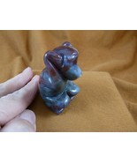 Y-MON-737 Purple gray green MONKEY love APE gem figurine gemstone CHIMPA... - $23.36