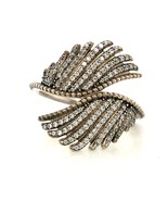 Vintage Sterling Signed ALE Pandora 60 Pave CZ Stone Modern Cocktail Rin... - $74.67 CAD