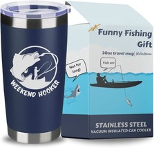 Funny Fishing Gifts for Men Fishing Stainless Steel Vacuum Insulated Tumbler 20o - £16.55 GBP