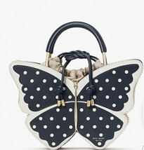 Kate Spade Wing It Butterfly Polka Dot/Wicker Satchel/Bag New - £395.41 GBP