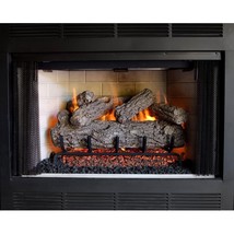 Premium 6-Piece Vented Gas Logs 18&quot; &amp; 20&quot; Ceramic Wood Rustic Oak Gas Lo... - £165.25 GBP+