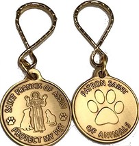 Saint Francis of Assisi Patron Saint of Pets/Protect My Pet Keychain Paw Print D - $9.89