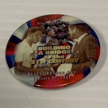 1997 Bill Clinton Building a Bridge Presidential Election Button Pin Pol... - $7.91