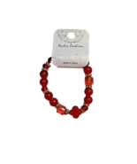 Amber Beaded Stretch Bracelet – Red Love/Joy Message, Giftable Fashion J... - $235.23 MXN