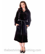 Mob Wife Era  S FUR Coat Black Ranch Mink Trench Coat w/ZIP off Stole 1970s - $17,997.80 MXN
