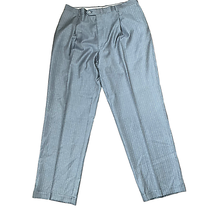 Daniel Cremieux Mens Dress Pants  Size 36X33 Wool Gray Brown White Striped - £20.15 GBP