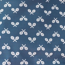 Fabric 1970&#39;s 1960&#39;s Blue Tennis Pattern Polyester Stretchable Fabric 60... - £38.94 GBP