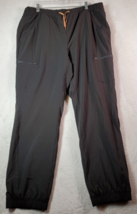 Eddie Bauer Jogger Pants Womens Size 16 Black Polyester Elastic Waist Drawstring - £17.18 GBP