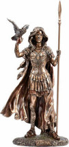 Greek Wisdom Goddess Athena Minerva with owl Cold Cast Bronze &amp; Resin Statue 12&#39; - £110.27 GBP