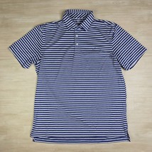 Southern Tide Brrr Polo Shirt Mens Large Blue White Striped Golf Perform... - $558.42 MXN