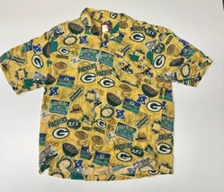 VTG Green Bay Packers Hawaiian Aloha Shirt Button Up Size Large NFL Foot... - $29.69