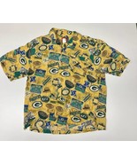 VTG Green Bay Packers Hawaiian Aloha Shirt Button Up Size Large NFL Foot... - £23.22 GBP