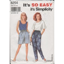 Simplicity 8254 Easy Pull On Pants, Shorts, Tops Pattern Misses Size 10-20 Uncut - £9.39 GBP