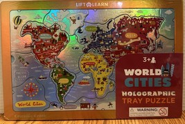 NEW CROCODILE CREEK LIFT&amp;LEARN WORLD CITIES HOLOGRAPHIC TRAY PUZZLE - 18... - £7.07 GBP