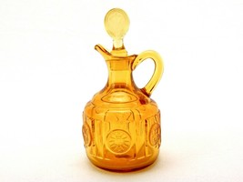 Vintage Fostoria Honey Amber Coin Glass Cruet, Glass Stopper, Damage Discounted - £11.45 GBP